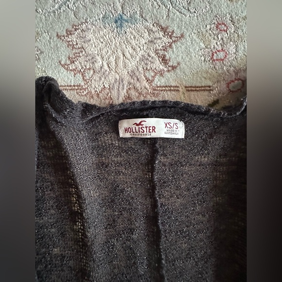 Hollister California Charcoal Gray Open-Front Lightweight Knit Cardigan Jacket - Picture 2 of 8